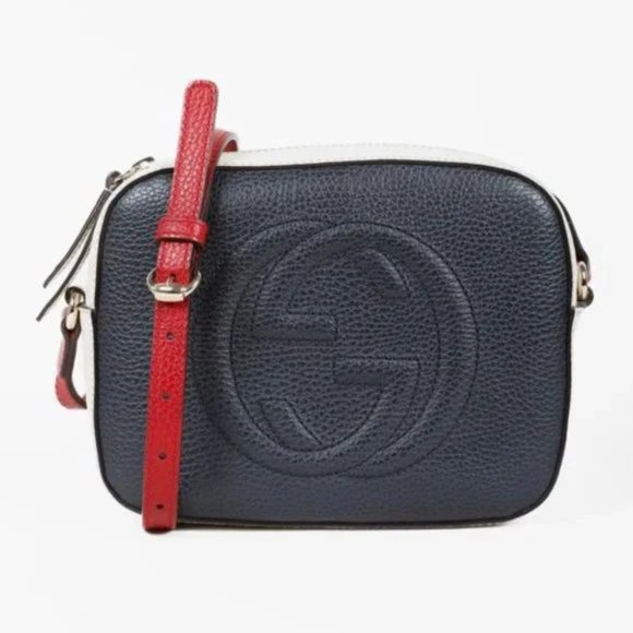 Gucci Soho Disco Blue Red White Camera Shoulder Bag - Picture 1 of 11